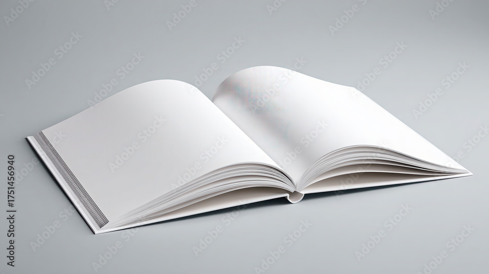 Fototapeta premium Open blank notebook with spiral binding on gray background