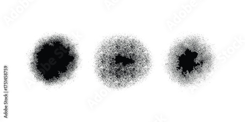 Grain grunge round dusty stains collection