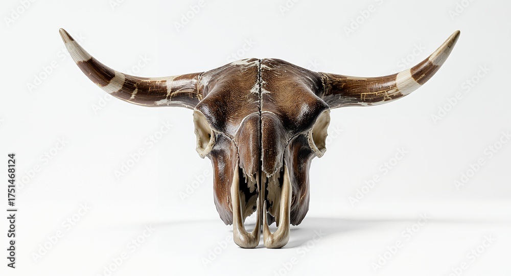 Fototapeta premium Bull skull against a white background