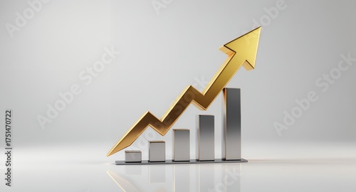 Growth Chart, Financial Success, Business Progress, Upward Trend, Increasing Performance, Success Icon