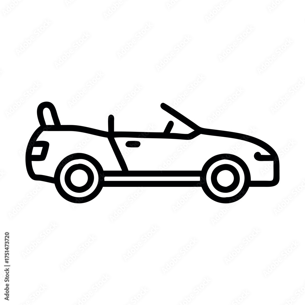 Obraz premium Simple convertible car icon illustration