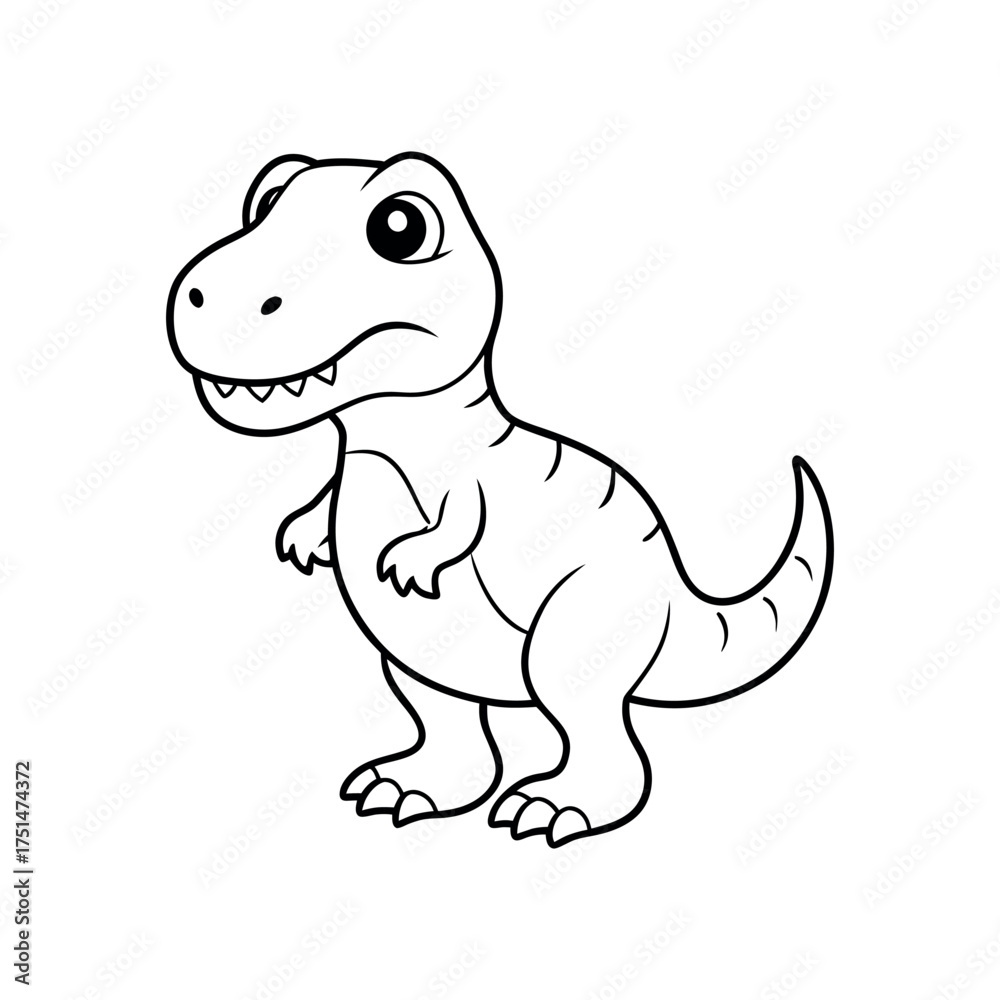 Fototapeta premium Cute cartoon dinosaur standing isolated