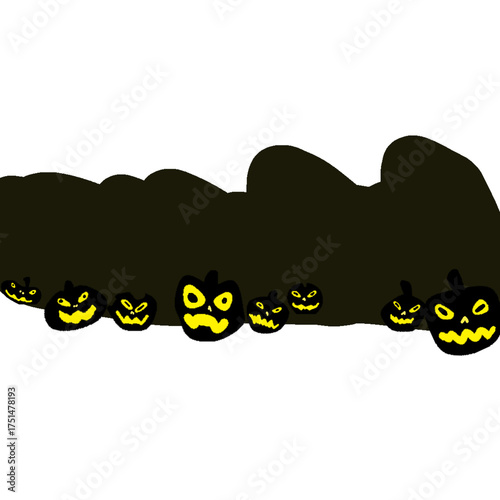 Hand drowning Halloween pumpkin designs 