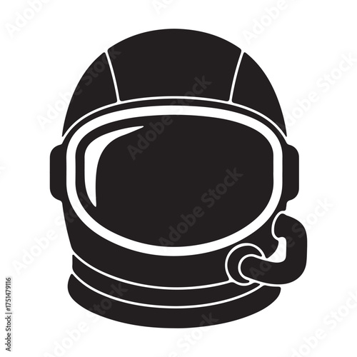 Astronaut Helmet Silhouette Representing Space Exploration and Scientific Advancement A Vector Illustration for Creative Projects
