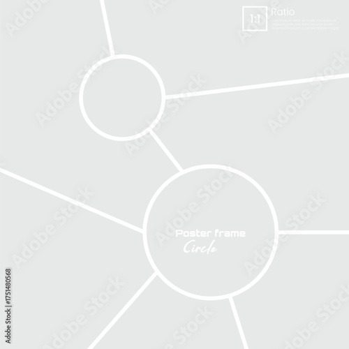 Vector square poster design with dual circle photo collage layout