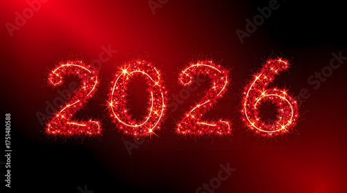 Glowing 2026 red gradient background