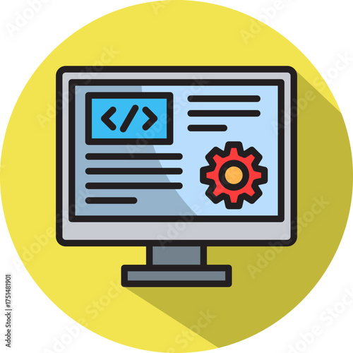 Programming isometric icon
