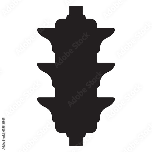 Isolated Traffic Light Silhouette on White Background Safety and Regulation of Road Transportation System Symbolizing Urban Control