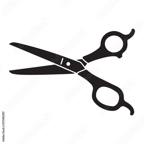 Minimalist Black Scissors Vector Illustration for Hairdressing Salon and Beauty Concepts a Tool for Stylists and Barbers