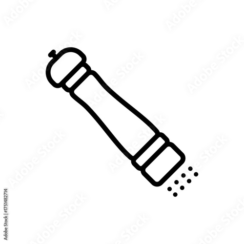 Outline spice pepper grinder kitchen line art icon