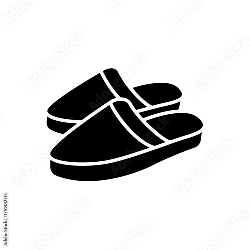 Comfortable house slippers footwear home flat icon