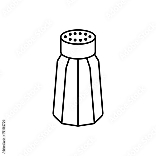 Outline table salt shaker spice line art icon