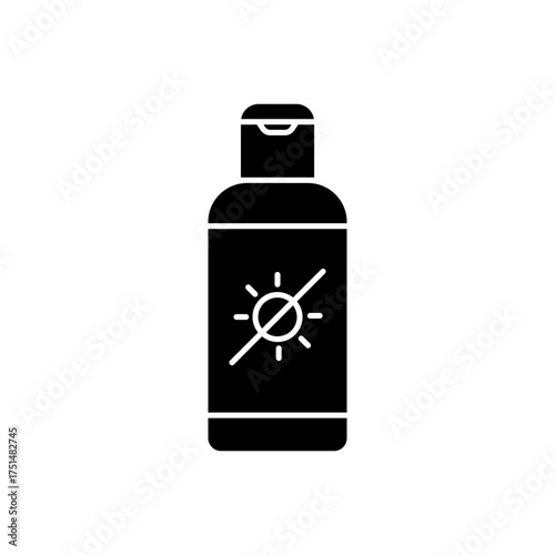 Sunscreen lotion bottle skin protection flat icon