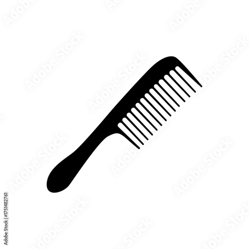 Hair comb styling grooming beauty flat black icon
