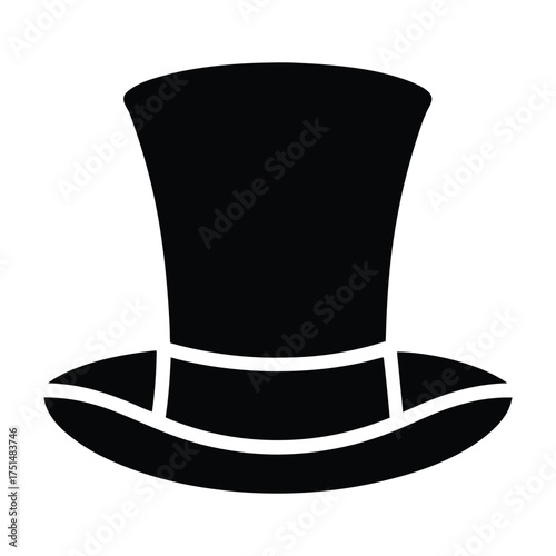 black top hat isolated