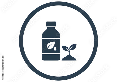 Minimal icon of a plant nutrient bottle — no background, no shadow PNG