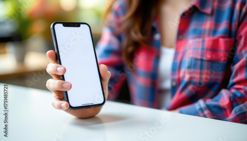 Person Holding Smartphone with Blank Screen Cozy S