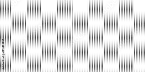 Black and white striped halftone gradient. Fading line gradation background. Repeating strip pattern backdrop. Parallel lines wallpaper for overlay, print, cover. Vector Doppler effect concept