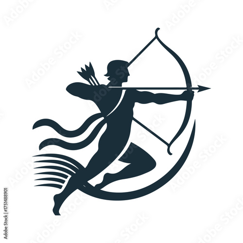 Cuadro en lienzo Centaur archer drawing a bow