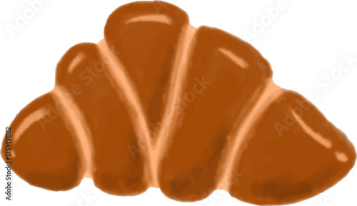 the baked croissant with golden brown pastry