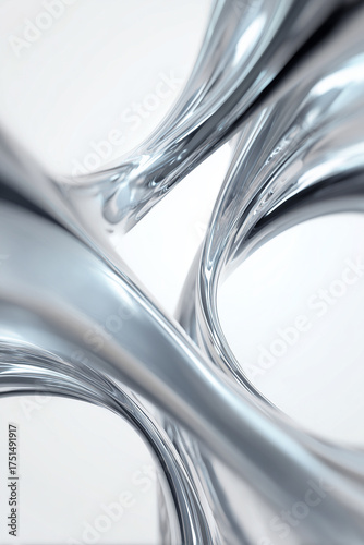 Flowing chrome liquid metal abstract modern background