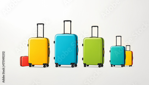 group of colorful luggage s...