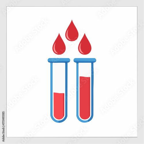 Illustrative representation of blood samples in test tubes for medical analysis