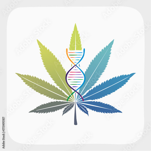 Symbolizing the synergy of cannabis and genetics research for innovation and wellness