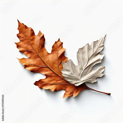 an AI Image Generator, Elegant Copper Maple Leaf Sculpture With Cream Highlights