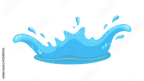 Download water splash vector illustration, blue water drops, liquid motion, fresh water design element