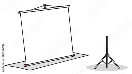 Get professional projector screen with stand for presentations and home theater system setup today