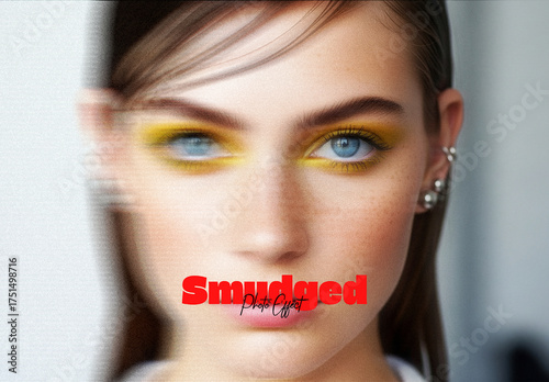 Smudged Motion Blur Portrait Photo Effect PSD
