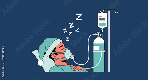 Illustrating the essential role of oxygen therapy in supporting restful sleep and recovery.