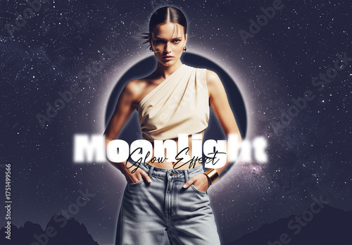 Mysterious Moonlight Glow Fashion  Photo Effect Portrait