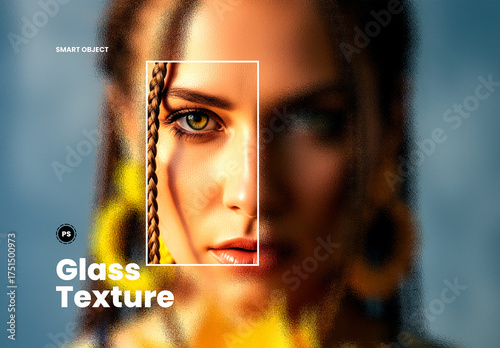 Glass Frosted Blurred Lens Texture Photo Effect Mockup
