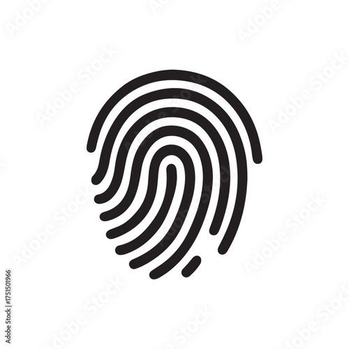 Close up black and white fingerprint graphic for identification and security concepts
