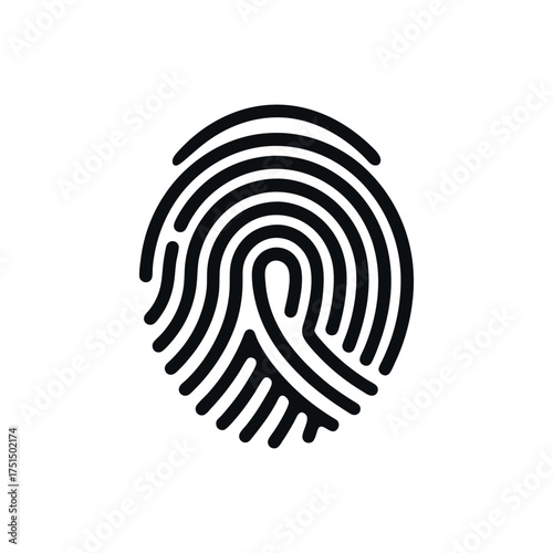 Black and white fingerprint graphic representing identity and security concepts