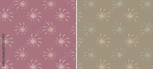 Abstract geometrical motif seamless pattern in muted pastel and earthy tonal variations