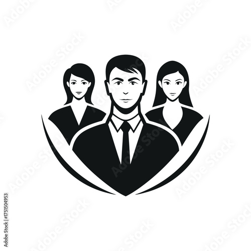 Professional teamwork and business partnership icon representing unity