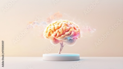 Wallpaper Mural Minimalist AI concept art showing a digital brain constrained Torontodigital.ca