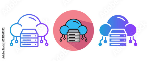 Cloud Hosting multiple icon