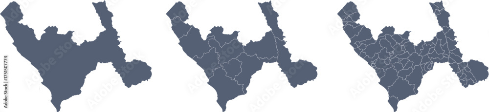 Fototapeta premium LA LIBERTAD Map Outline and Internal Divisions