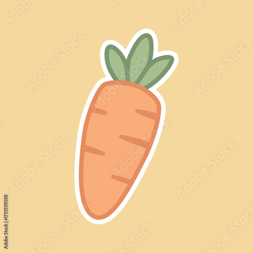 Cute Carrot Illustration in Soft Pastel Style for Healthy Lifestyle and Organic Farm Design