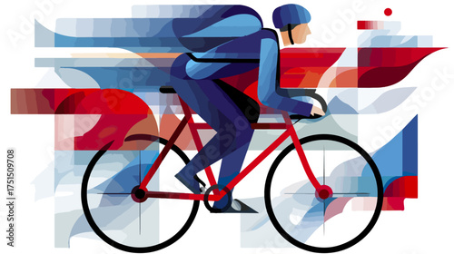 Courier on bicycle vector illustration