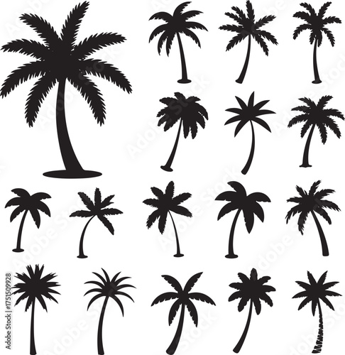 Silhouette Palm Trees Lush Foliage Tropical Paradise Island Vacation Serenity Design