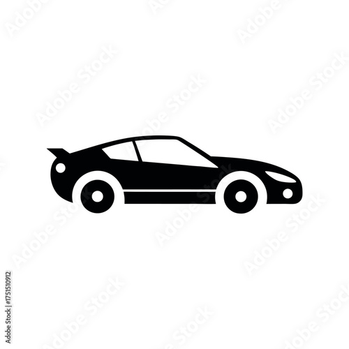 Sleek black sports car silhouette icon