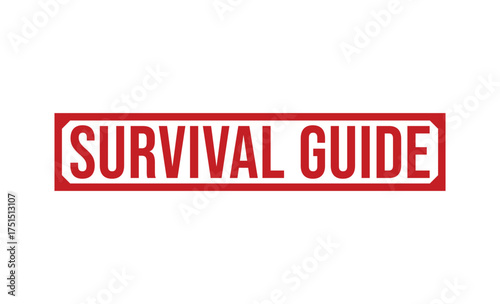 Survival Guide Red Inscription Box Design on Transparent Background