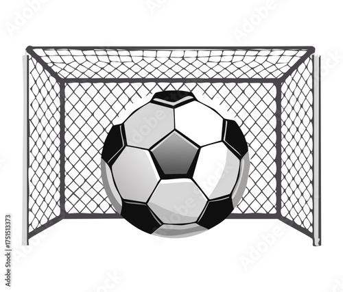 Football Close-Up View Inside the Goal Net Illustrating a Successful Penalty Kick or Game Winning Score