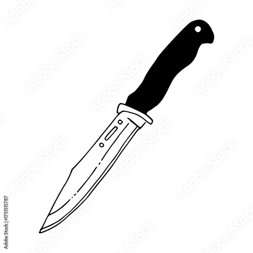 black and white knife drawing clip art preview