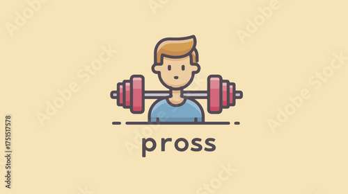 Athlete lifting weights illustration fitness and exercise concept